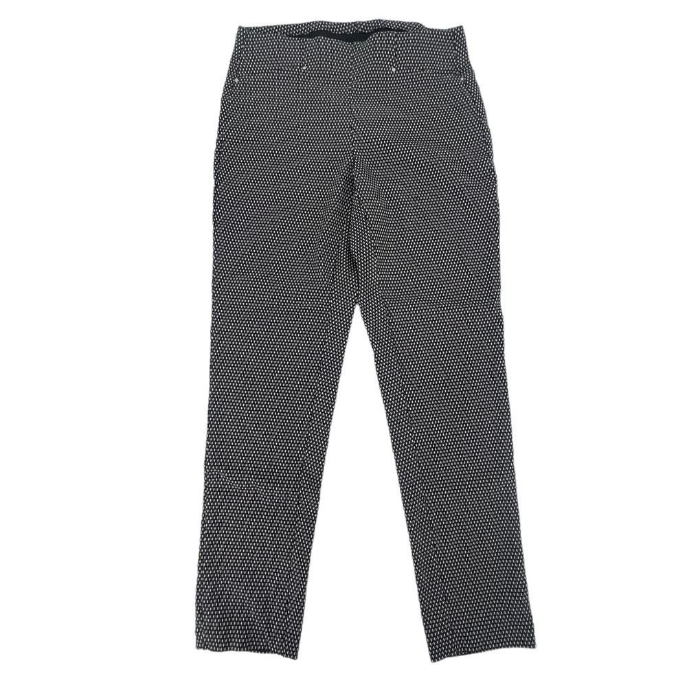 Rafaella Comfort Black White Pull On Slim Ankle Pants Size 6 Women's